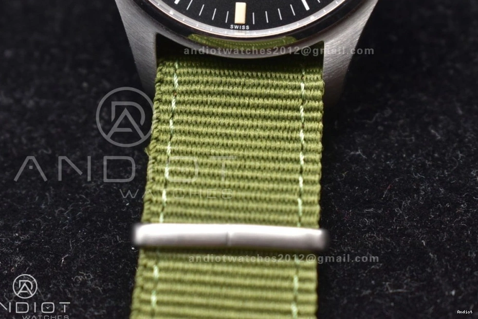 Strap Best IW327007 Green Nylon A35111 XVIII Dial Mark Edition 1:1 TO “TRIBUTE M+F XI” Black on MARK 0506